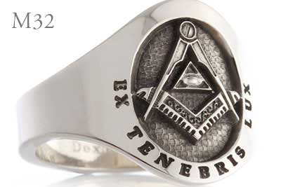 Cigar Band Ring - Ex Tenebris Lux All Seeing Eye (M32 Elevated Engraved)