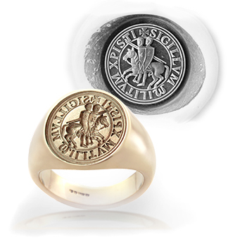 Knights Templar Ancient Seal (M4) Ring Replica From Original Seal