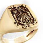 Past Master Signet Ring With Motto Sit Lux - Et Lux Fuit