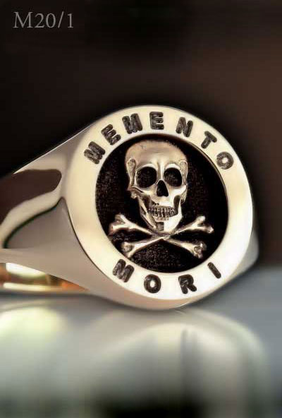 Skull & Bones Memento Mori Masonic Signet Ring