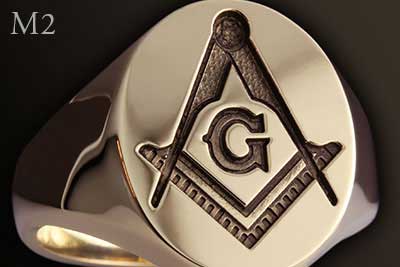 Masonic Square Compass Ring with 'G'