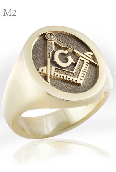Masonic Square Compass Signet Ring with 'G'