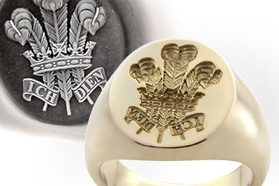 Prince of Wales Regiment Traditional Seal Ring