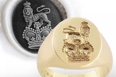 Royal Crest Seal Ring - Available With 'Seal' or 'Show' Engraving!