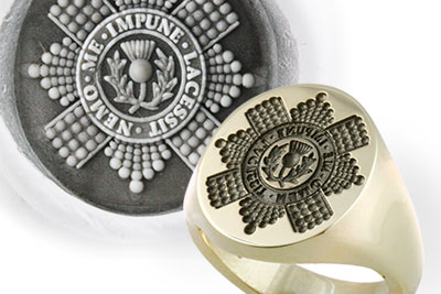 Royal Scots Grenadier Guards Seal Ring Example