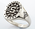 Monogramed Oval Signet Ring - Block / Elevated