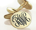 Monogramed Cufflinks - Script / Elevated