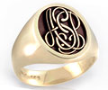 Monogramed Classic Oval Signet Ring - Script / Elevated