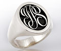 Monogramed Cigar Band Ring - Script / Traditional