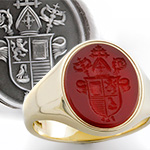 Bishops Seal Engraved on a Cornelian Gemstone