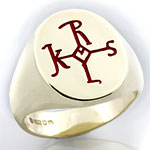 Cross of Charlamaine Engraving Enamelled in Red