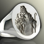 Jesus Holding a Lamb Ring
