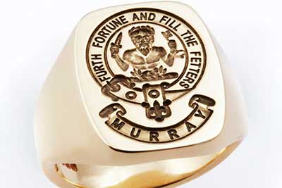 Murray Clan Badge XXL Ring with Additional Banner