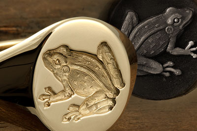 Frog or Toad Custom Engraved Signet Ring