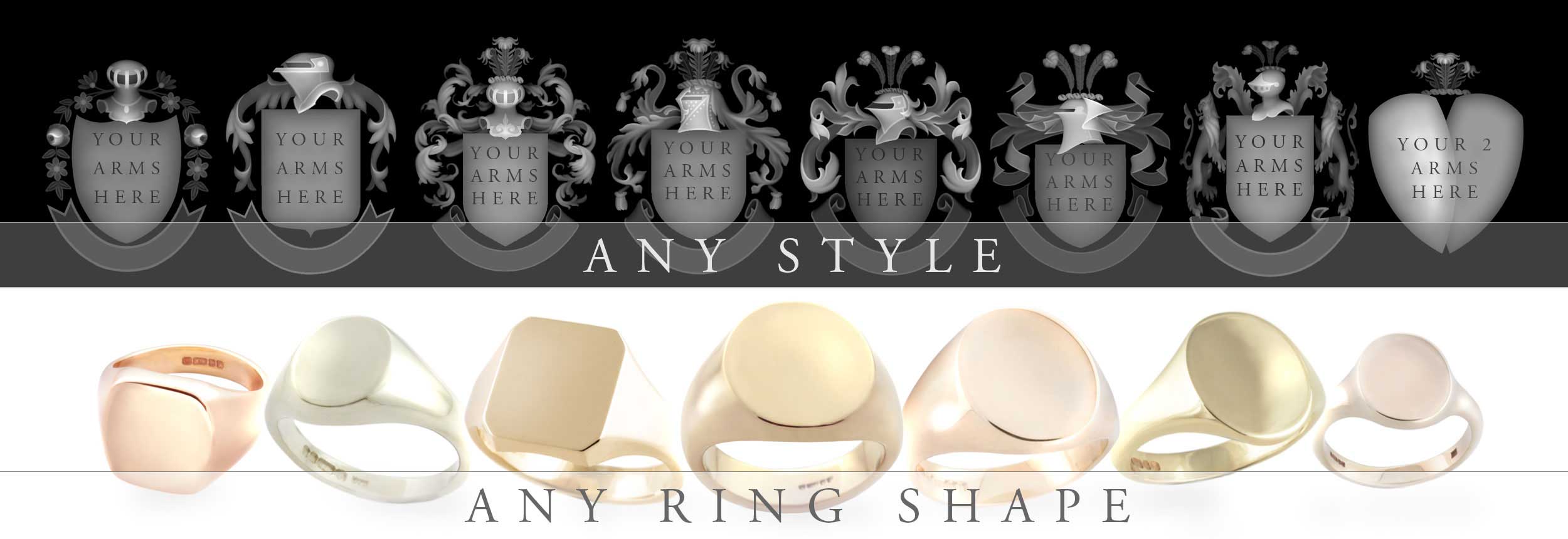 any arms style any signet ring shape