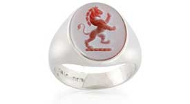 Gemstone Custom Engraved Signet Ring