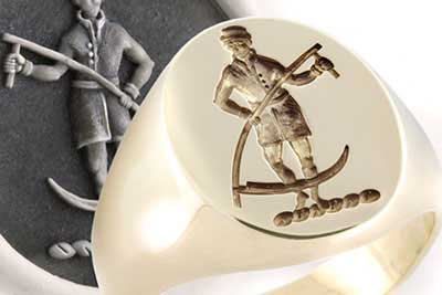 Traditional Man with Sythe Crest Ring
