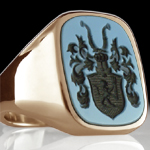 european coat of arms on gemstone