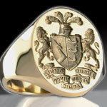 Elaborate Coat of Arms Engraving