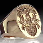Scottish Coat of Arms Engraved on a Gold Ring