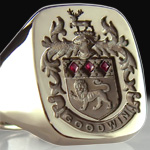 Ruby Set Heraldic Signet Ring