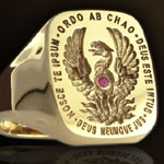 Ring Set With Ruby Phoenix out of flames