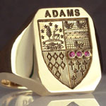 Octagonal Signet Set with 3 Rubies
