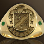 Heraldic Ring Set With Emeralds