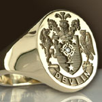 Family Arms Signet Ring Set With a Diamond