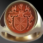 Coat of Arms Seal Engraved on a Cornelian