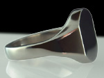 Un-Engraved Titanium Signet Ring Shoulder View