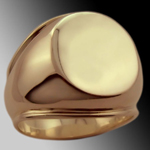 Un-engraved 'Shouldered Oval' Supersize Signet Ring