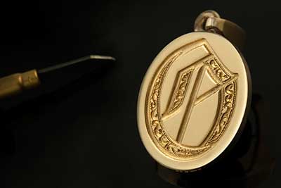 Letter O Deep Engraved Ornate Letter Pendant