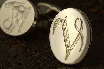 Letter V Deep Engraved Initial Pendant