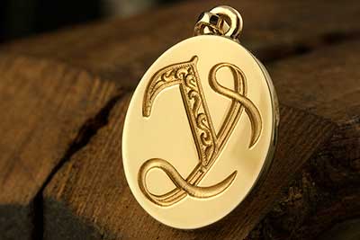 Letter Y Deep Engraved Initial Alphabet Pendant