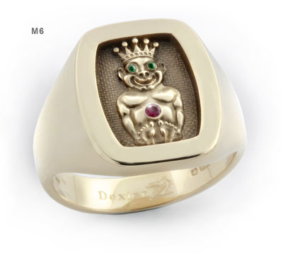 Jesters Billiken Cushion Ring - No Text (M6 Elevated Engraved)