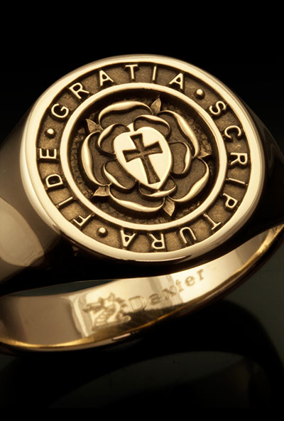 Lutherian Fide Gratia Scriptura Signet Ring
