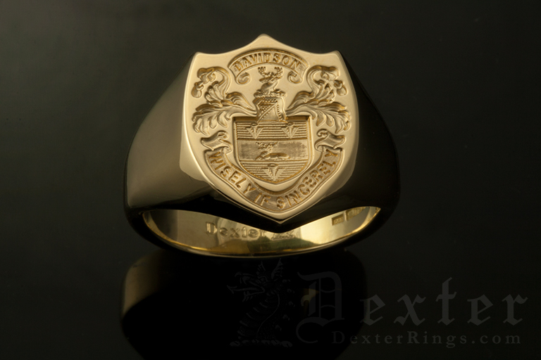 Stainless Steel Valor Coat of Arms Shield Mens Square Biker Style Signet Ring 