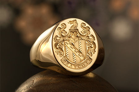 Draycott Family arms signet ring