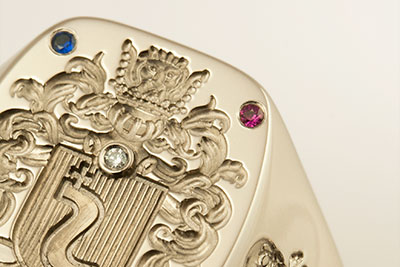 Subtle Amathyst Sapphire & Diamond Set Within Engraving