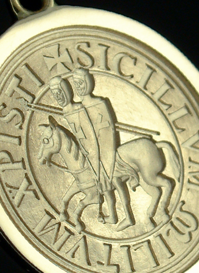 Knights Templar Ancient Seal Gold Pendant