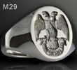 33rd Scottish Rite emblem White Gold Ring