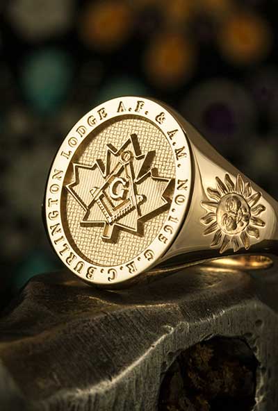Bespoke Masonic Design Burlington Lodge Signet Ring