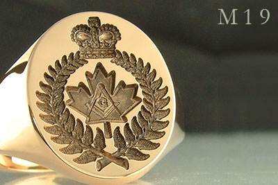 Canadian Maple Leaf Masonic Signet Ring