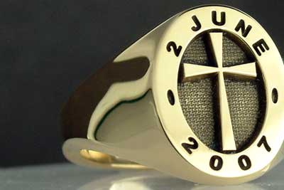 Christian Cross Signet Ring