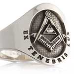 Masonic Cushion Cigar Style Ring