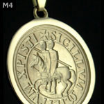 Knights Templar Ancient Seal Gold Pendant