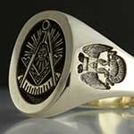 Masonic Ring with 32nd Degree Rite Shoulder (M1 Elevated Engraved)