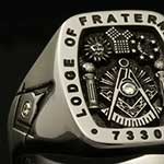 Masonic Signet Ring Set With 3 Diamonds