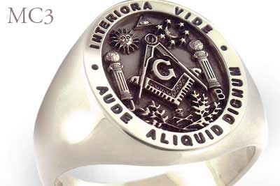 Masonic Pillars : Boaz and Jachin Signet Ring